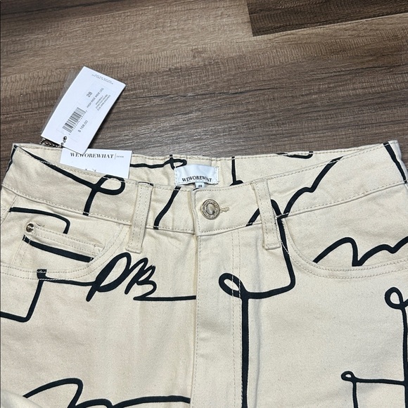 NWT WeWoreWhat High Rise Wide Leg Scribble Jean, Size 28 Retail $168 - Picture 3 of 5